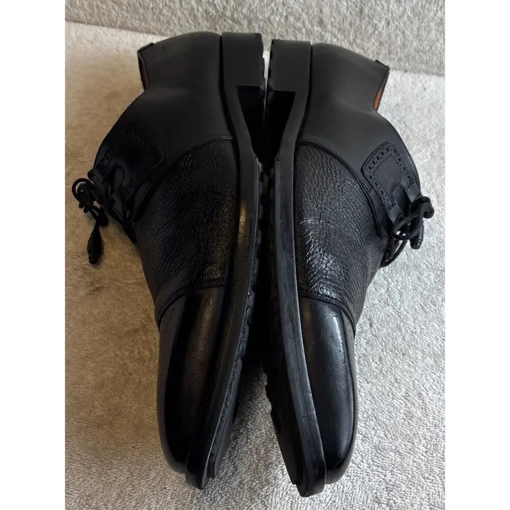 Mezlan Deerskin Ghillie Derby Shoes Black Men Size 11 M (S20069)